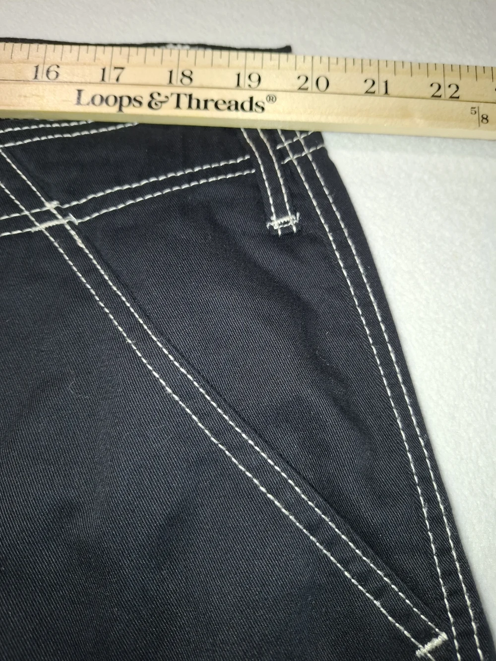 True Religion Black Cargo Pants with White Contrast Stitching
